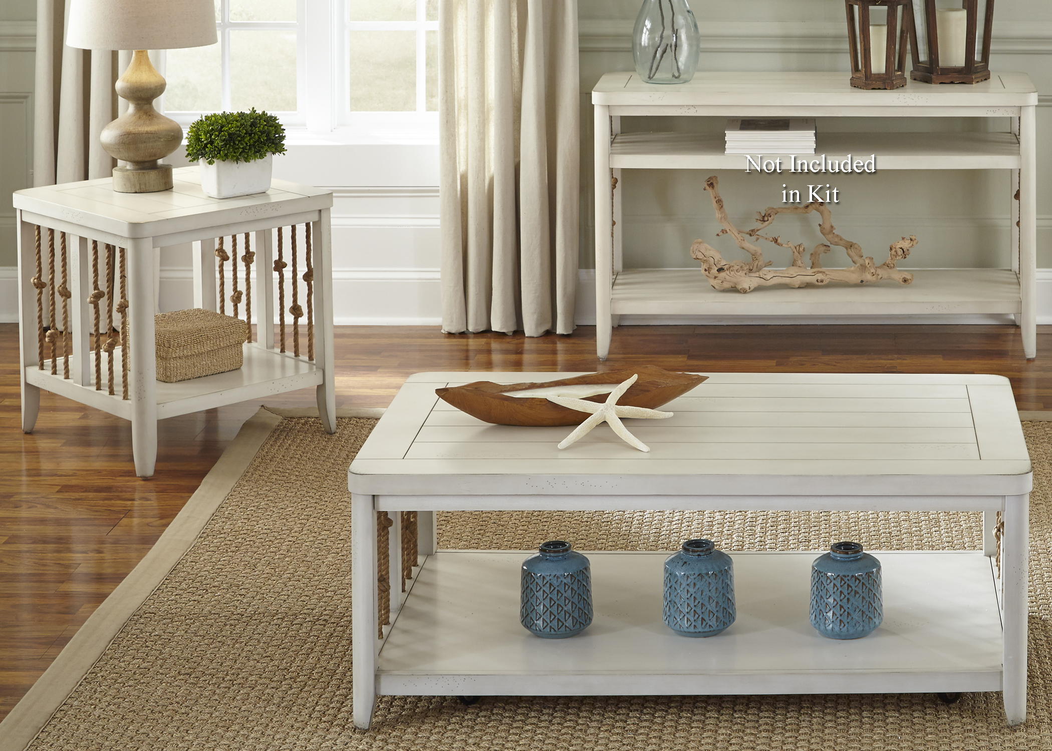 Coastal coffee table and end tables top